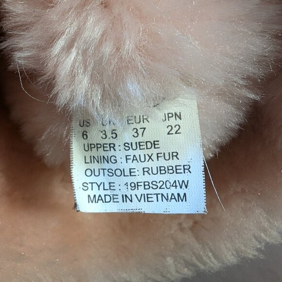 Ed Hardy Geisha Kiss of Death Pink Suede Faux Fur Lined Boots Women's US 6 - Picture 6 of 10